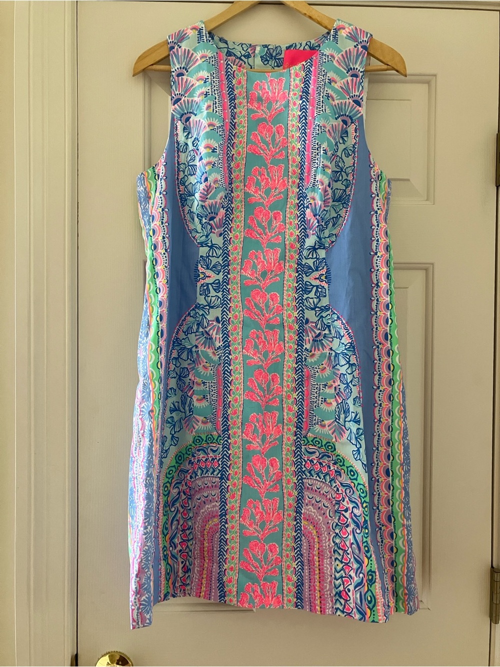 Lilly Pulitzer Sleeveless Midi Dress in Blue, Pink & Green size 14